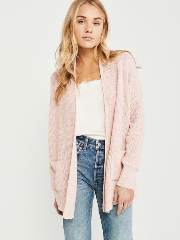 Open-front knitted cardigan